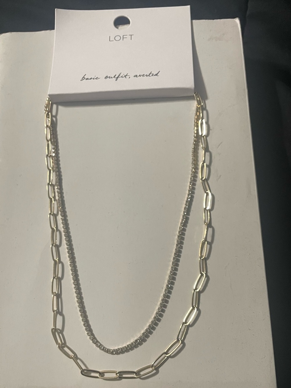 LOFT Gold Layered Chain Necklace - Double Strand